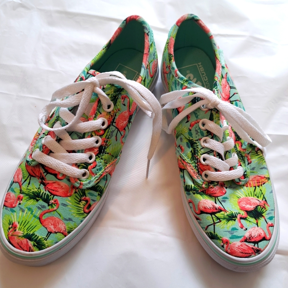 Vans Sneakers With Pink Flamingos